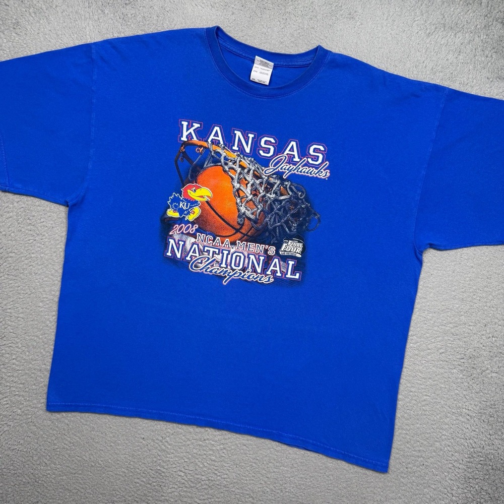 Vintage 2008 Kansas Jayhawks NCAA Men's National Champions T-Shirt